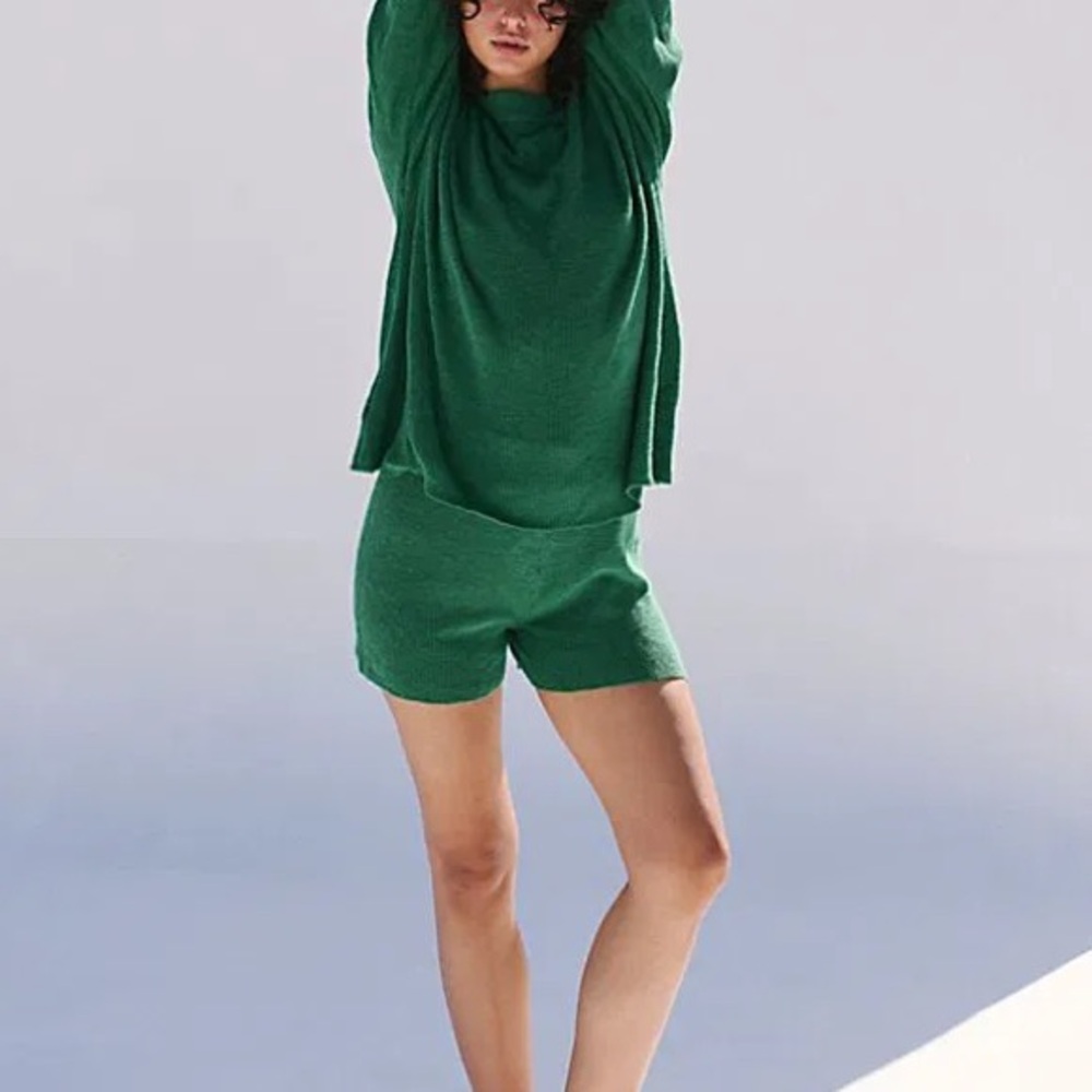 Green Women's Knit Lounge Shorts
